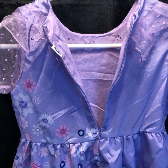 Encanto Isabela Dress Costume size 140/8-10 Sheer sleeves Pearl accents lined - Picture 3 of 7